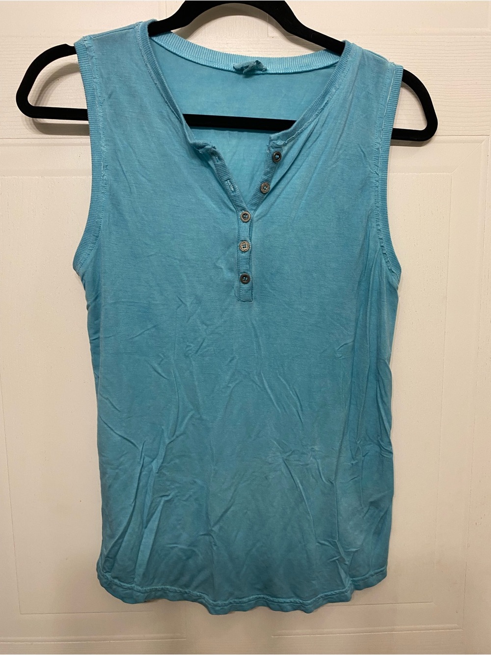 POL Light Turquoise Henley Tank
